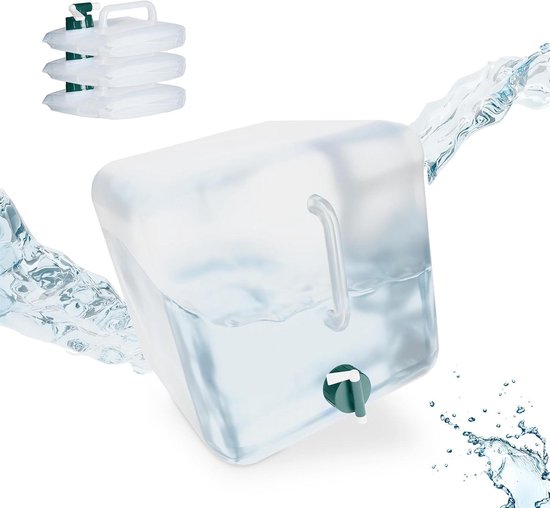 Relaxdays Opvouwbare Jerrycans - Met Kraantje - Water Jerrycan   Watertank   4 Stuks   Set 10 Liter