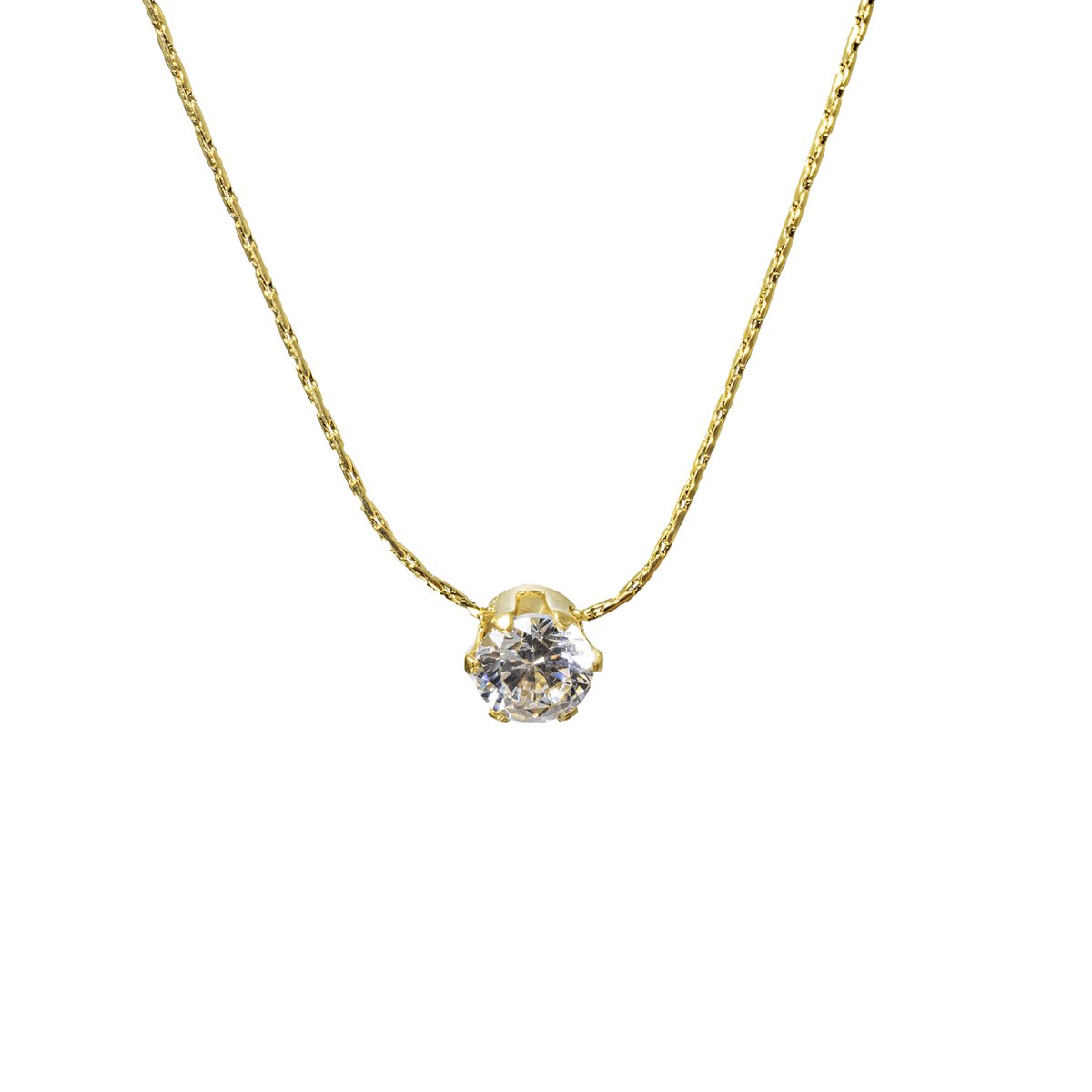OZ Jewels – Hart Zirkonia Ketting – 18K Verguld – Vrouwen – Verstelbare