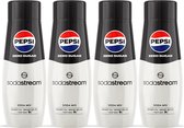 SodaStream Pepsi Zero siropen - Cola smaak - Goed voor 36L bruisende drank - 4 stuks - 4x440ml
