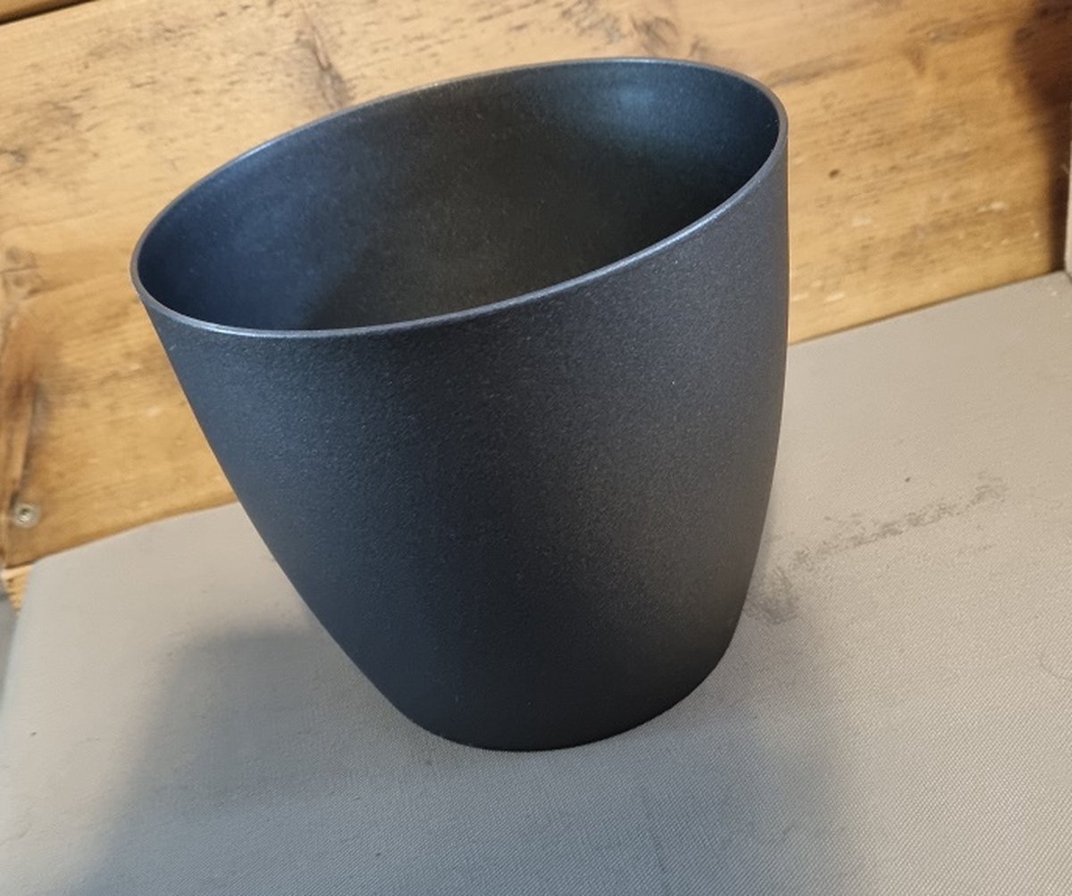 Bloempot BERLIJN rond 16 cm Donkergrijs set van 2 stuks