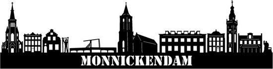 Skyline | Zwart | Hout | Monnickendam | 55 CM | Geschenk | Decoratie