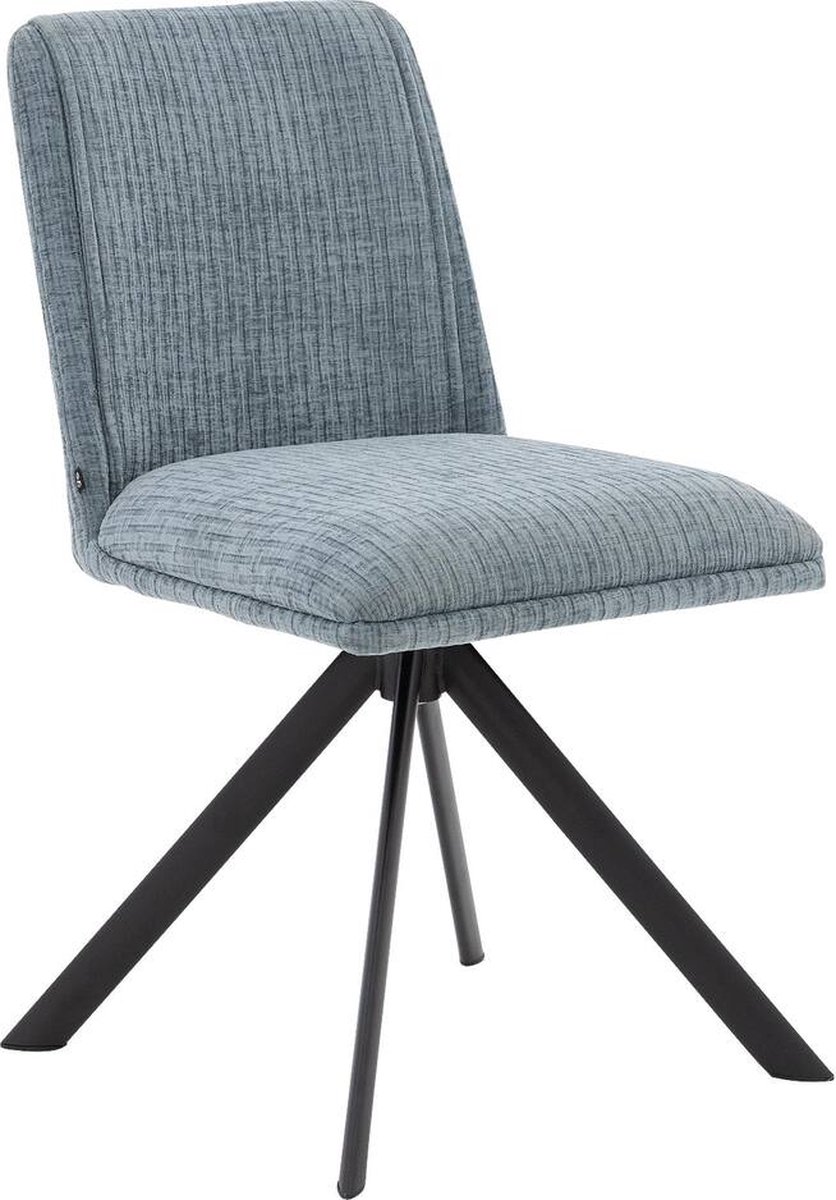 Goossens Eetkamerstoel Ysmay - Zonder Armleuning - Stof - Blauw