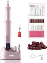 BOTC Elektrische Nagelvijl met Oplaadstation - Nagelfrees - Draadloos en Oplaadbaar - Nagelvijl - Manicure & Pedicure set - Roze