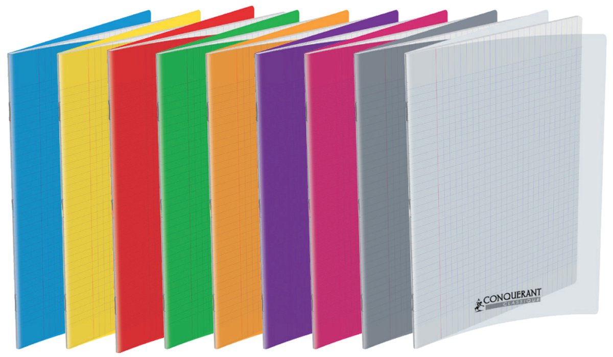 Conquerant Cahiers Polypro, Monochromatisch, Oranje, 48 vel, Mat, Gelijnd papier, Softcover