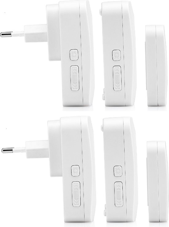 SEC24 DB706WV2 Draadloze Deurbel set met 4 Ontvangers wit - Regelbaar Volume en 52x Melodie - LED - Wit — afbeelding 2