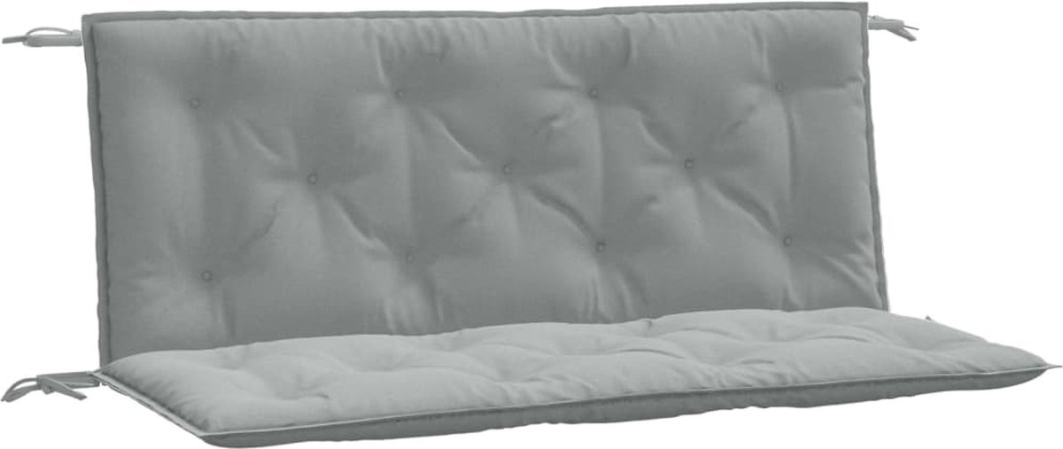 vidaXL - Tuinbankkussens - 2 - st - 120x50x7 - cm - stof - gemêleerd - lichtgrijs