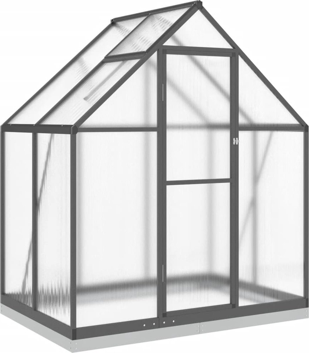 VidaXL Tuinkas met basisframe 169x114x202 cm aluminium antracietkleur