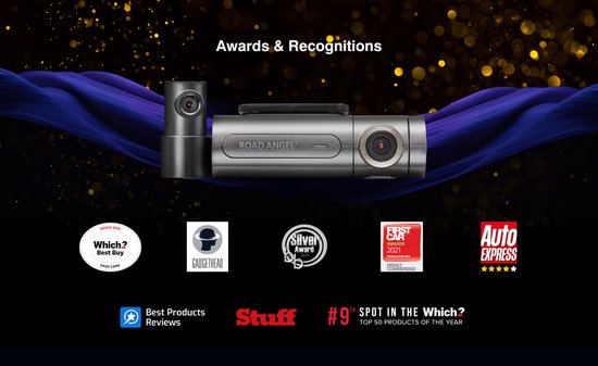 Road Angel Halo Pro64 Dashcam voor Auto - Voor en Achtercamera - Wifi – 1520p Full HD Autocamera Voor - 1080p Camera Achter - Inclusief 64GB SD kaart - Looprecording - Nachtzicht - beeldstabilisatie