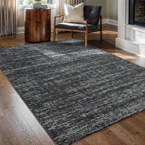 Relax Oslo - Tapis uni à poils ras - Tapis moderne - Zwart- 120x170 CM