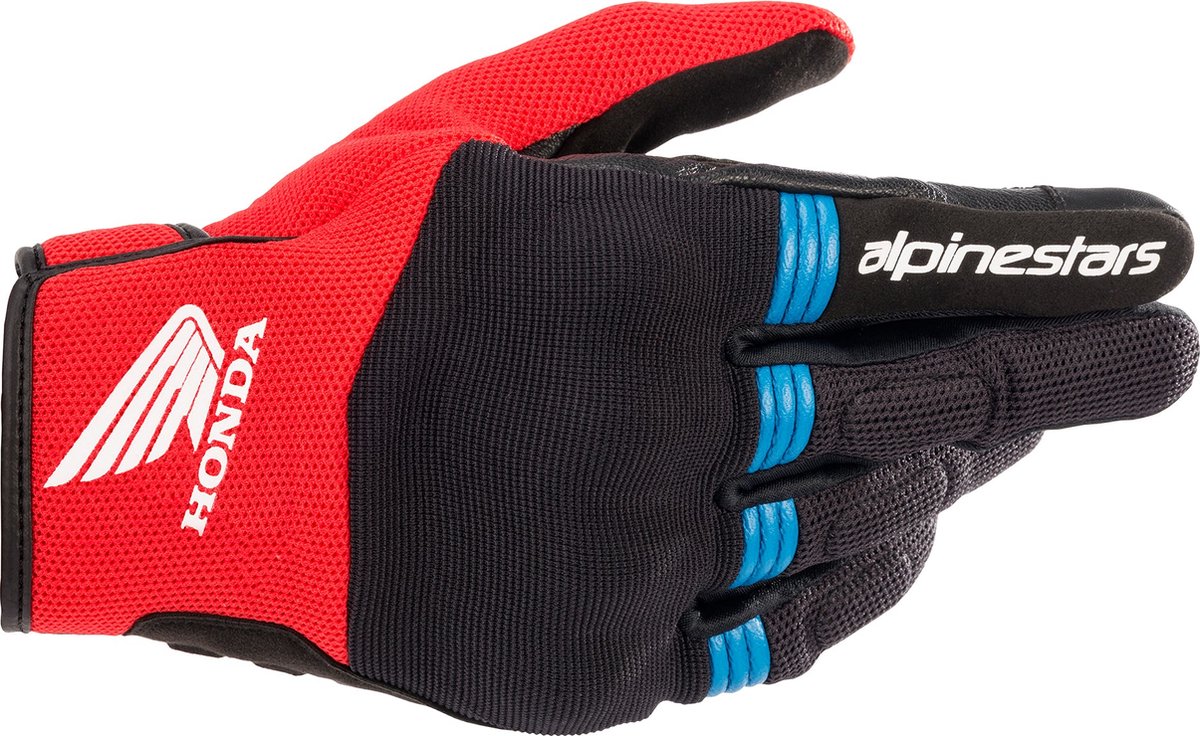 Alpinestars Honda Copper Zwart Helder Rood Blauw - Maat 3XL - Handschoen