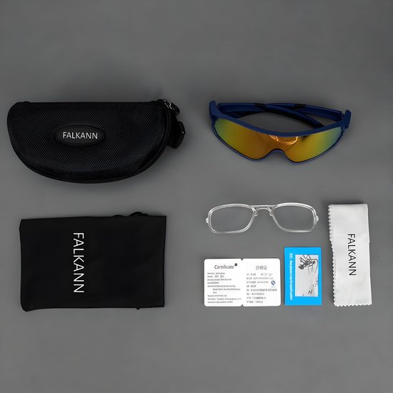 Falkann Air Spiegelende Fietsbril Set - Sportbril / Zonnebril Gepolariseerde Lens - UV400 - Zwart/Grijs — afbeelding 2