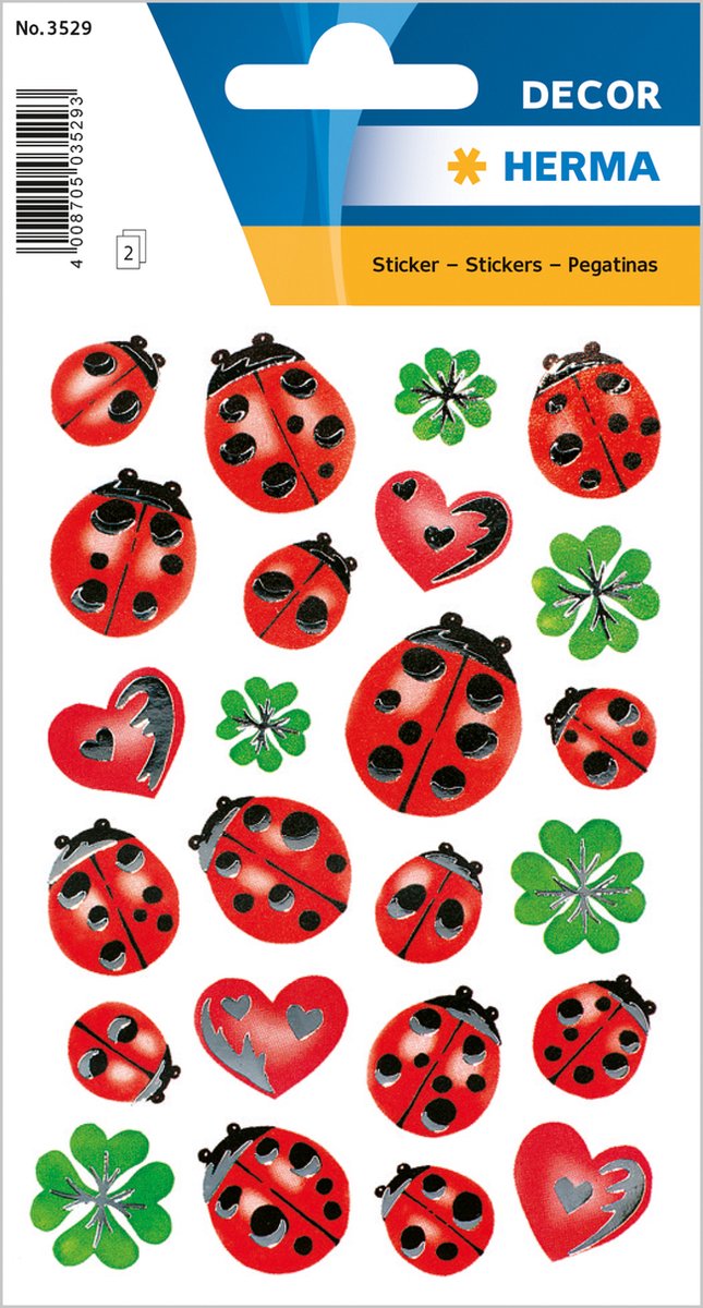 Haza Original Stickers Lieveheersbeestjes 48 Stuks Rood/groen