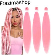 Frazimashop - Tressage Cheveux 3 Pièces - Extensions de Cheveux - 26 pouces 65 cm Extensions de cheveux - Tresses Cheveux - Rose - Couleur Été -