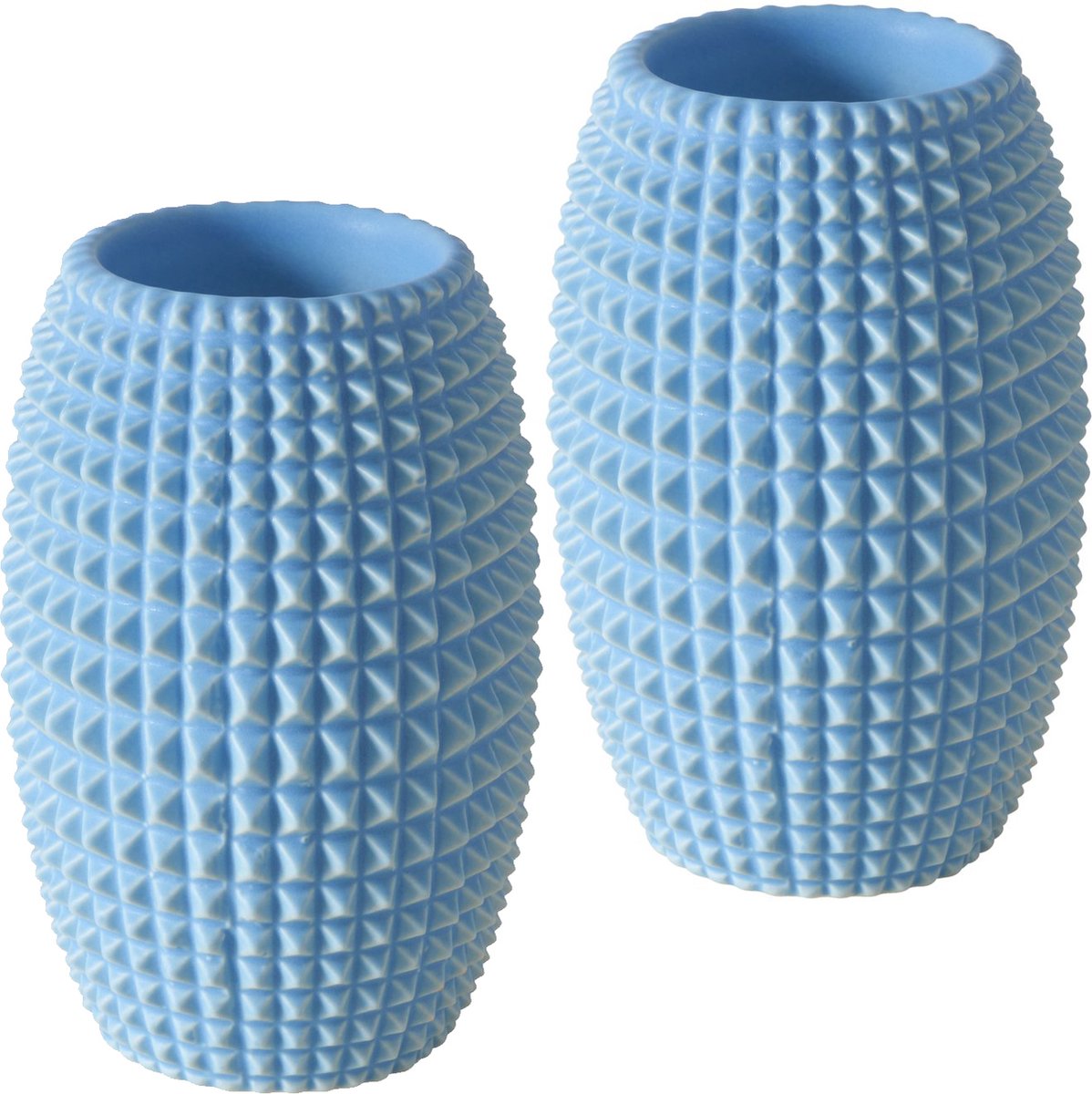 Boltze Theelicht houder keramiek Boltze lichtblauw 11 cm