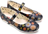 GOBY - Fleurs - Ballerines - Sandales pour femmes - Haute qualité - Fait main - Imprimé filles - Taille 39