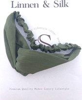Lin et Silk 100 % lin végétalien de haute qualité « Cherish Your Hair » Bandeau de style chaste – Vert forêt – Vert