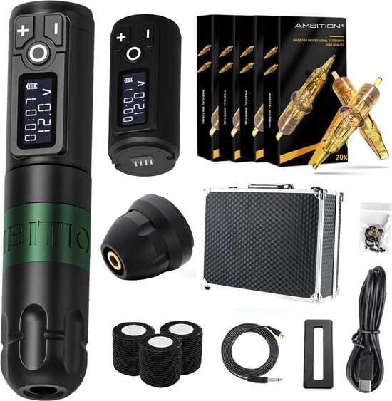 Tattoo Machine Kit Draadloze Mini Voeding Batterij Rotary Machine Pen