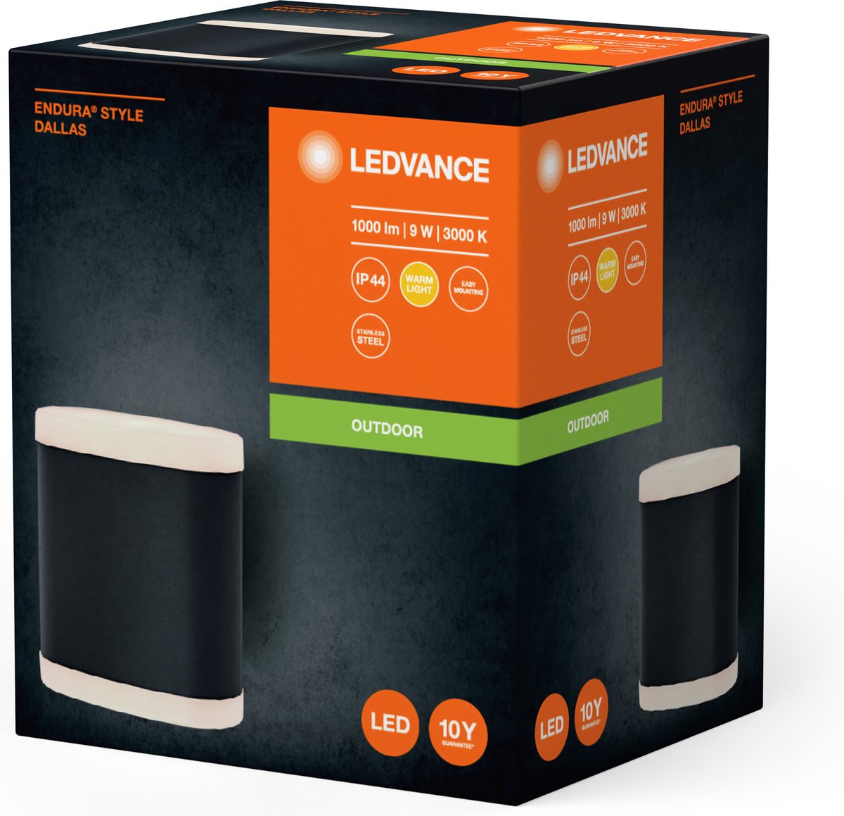 LEDVANCE ENDURA STYLE DALLAS Buitenwandlamp, donkergrijs, snelle en eenvoudige installatie, beschermingsklasse IP44
