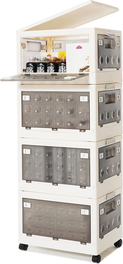 HOHAOO Kunststof opbergdoos met deksel, 25 l x 2 40 x 2 x 2 grote opbergdozen, doorzichtige stapelbare opbergbak met vergrendelende gespen voor