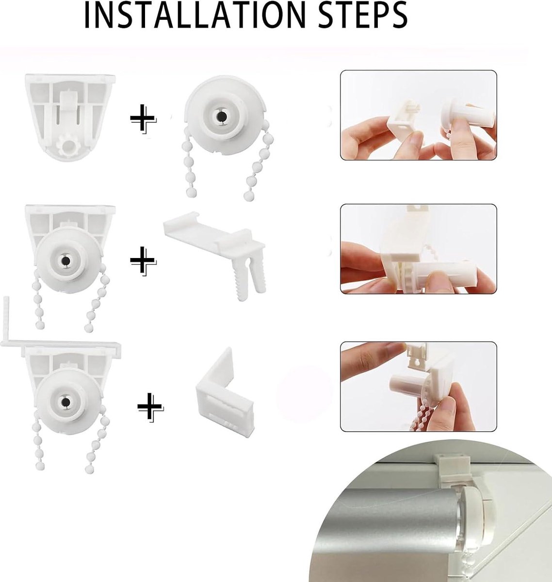 Set van 2 Rolgordijn met Klembevestiging en Houder (17 mm/Zonder Boren/PVC) - Reserveonderdelen voor Rol-Kopbediening, Dubbel Blackout Set van 2 Rolgordijn met Klembevestiging en Houder (17 mm/Zonder Boren/PVC) - Reserveonderdelen voor Rol-Kopbediening, Dubbel Blackout