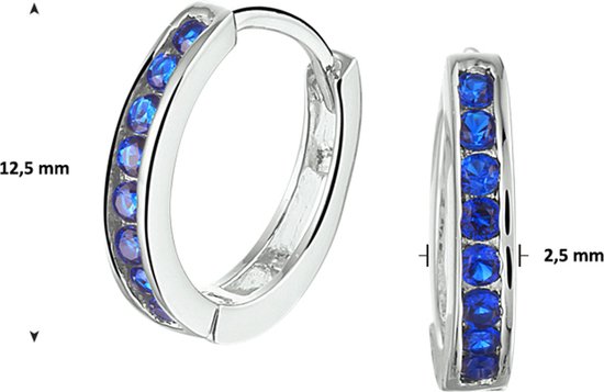 GLAMS - Boucles d'oreille à clapet Synth. Saphir - Argent