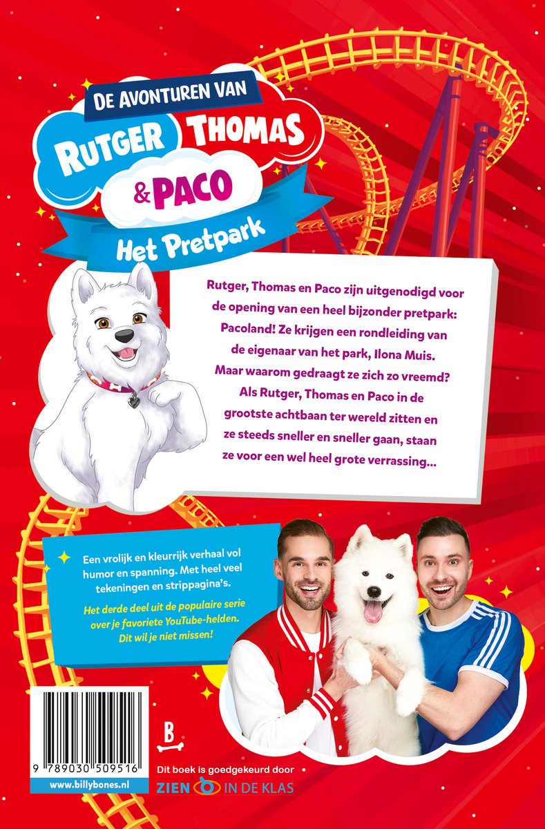 De avonturen van Rutger, Thomas en Paco 3 - Het Pretpark - back cover