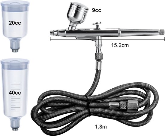 Double-Action Airbrush-set met compressor, 50 psi hogedrukairbrush Double-Action Airbrush-set met compressor, 50 psi hogedrukairbrush