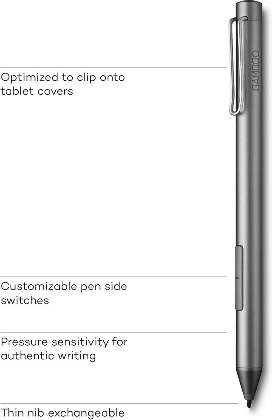 Stylet - Bamboo Ink 2Nd Generation CS322AK0B - Stylo Bamboo Grijs