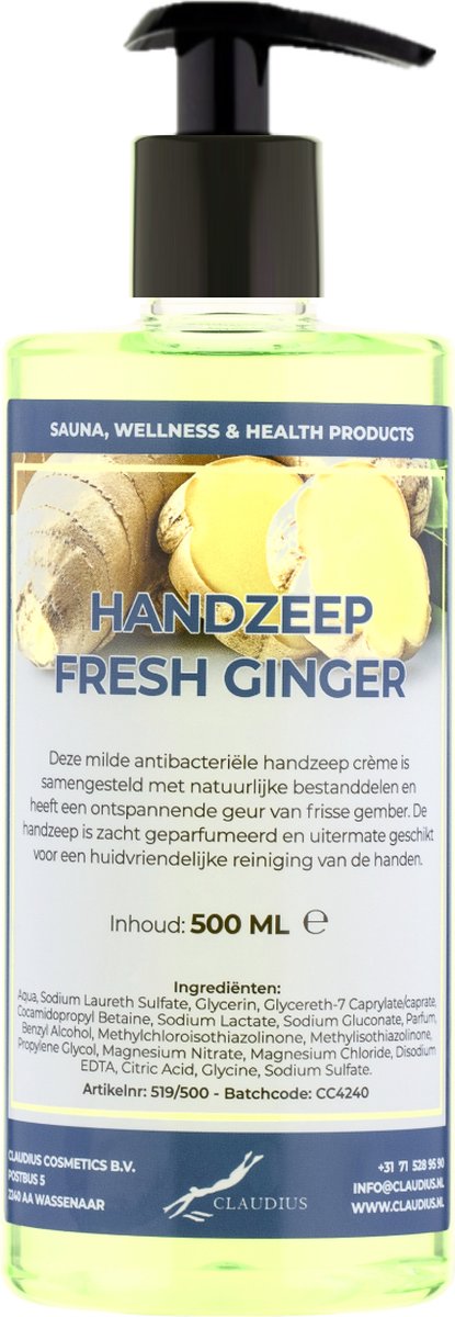 Goedkoopste Handzeep Fresh Ginger 500 ml - met gratis pompje