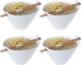 Ramen Schüssel Set – 4-tlg., Mattschwarz, 24 cm, 700 ml
