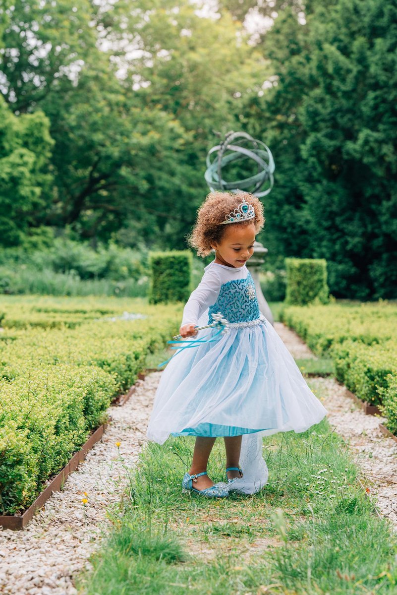 Frozen verkleedkleding - Het Betere Merk prinsessenjurk meisje - Elsa jurk inclusief tiara en toverstaf - maat 98/104 - verkleedkleding kinderen — afbeelding 5