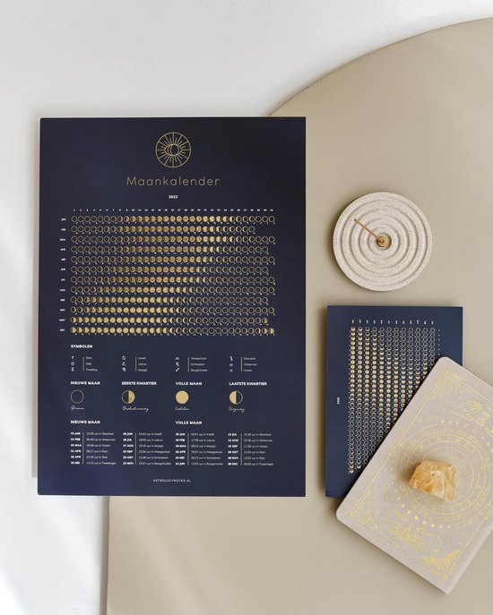 Maankalender 2025 Blauw A3 poster + A5 agendakaart bol