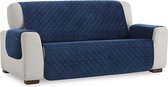 Velvet Quilt - Bankbeschermer - 160cm breed - Blauw - Soft Touch - Anti-slip onderkant