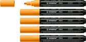 STABILO FREE - Marker Acryl - T300 - Pointe Ronde - 2-3 mm - Oranje - Boîte de 5 pcs