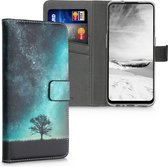 kwmobile telefoonhoesje geschikt voor OnePlus Nord N100 - Backcover voor smartphone - Hoesje met pasjeshouder in blauw / grijs / zwart - Sterrenstelsel en Boom design