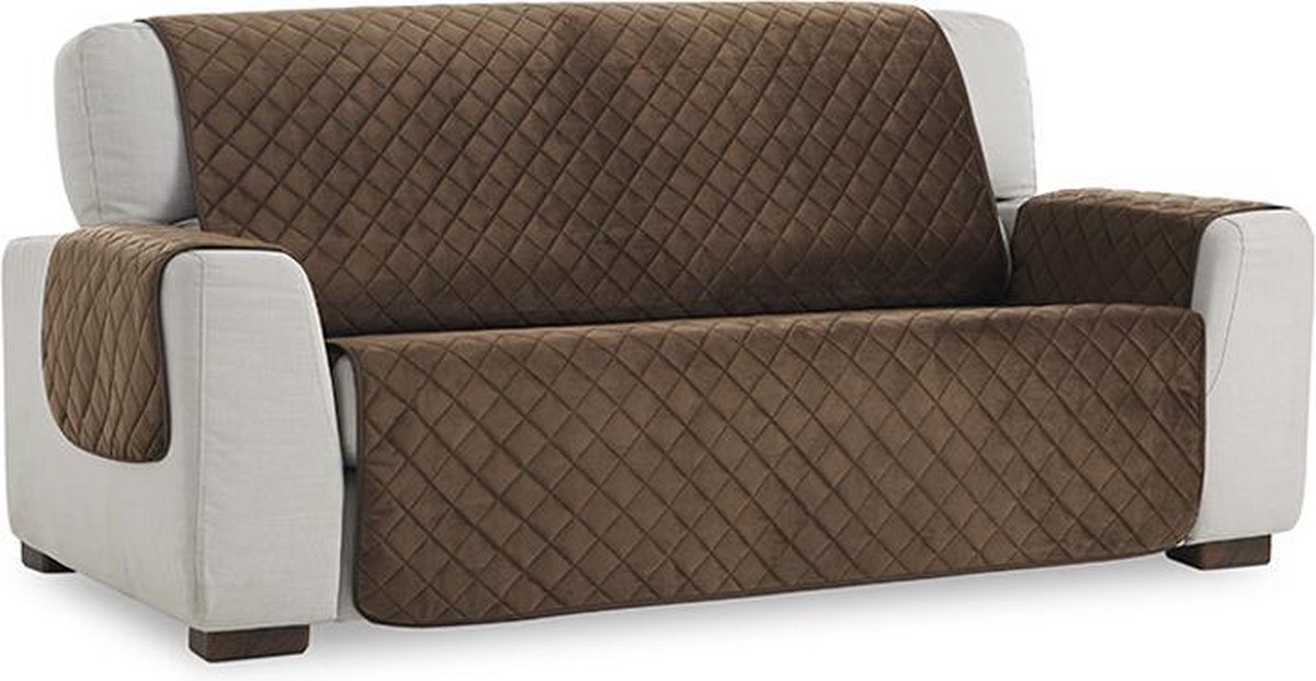 Belmarti Velvet Quilt - Bankbeschermer - 110cm breed - Bruin - Soft Touch - Anti-slip onderkant