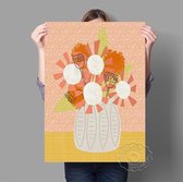 Scandinavische Bloemen Stijl Print Poster Wall Art Kunst Canvas Printing Op Papier Met Waterproof Inkt  A