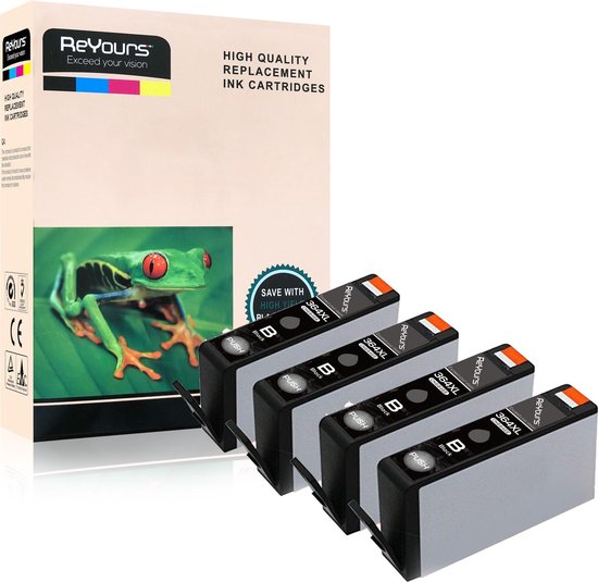 Encre compatible ReYours® HP364 XL 364XL Cartouche d'encre compatible HP 4  noire -... | bol.com