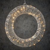 Luca Lighting Kerstverlichting Krans met Warm Witte LED Lampjes - Ø40 cm - Zilver