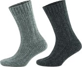 Alpaca Sokken | GoWith | 2 paar | unisex | heren | dames | Gezellige wollen sokken | Gemaakt van extra dik alpaca garen | Gebreide sokken voor heren en dames | Valentijn cadeau | M