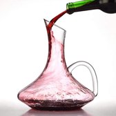 Crystal Purche Decanteer Karaf 1,8L - Wijn Accessoires – Decanteerkaraf – Kristal Glas - Glazen Decanteren - Wijnkaraffen – Decanteerders - Wijn Decanter – Met Handvat