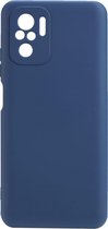 Shop4 - Xiaomi Redmi Note 10s Hoesje - Zachte Back Case Mat Donker Blauw