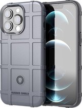 Apple iPhone 13 Pro Max Hoesje - Mobigear - Rugged Shield Serie - TPU Backcover - Grijs - Hoesje Geschikt Voor Apple iPhone 13 Pro Max