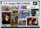 F.V. Eugene Delacroix – Luxe postzegel pakket (A6 formaat) : collectie van verschillende postzegels van F.V. Eugene Delacroix – kan als ansichtkaart in een A6 envelop - authentiek