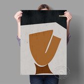 Abstracte Masker Minimalistische Print Poster Wall Art Kunst Canvas Printing Op Papier Met Waterproof Inkt 20x25cm Multi-color