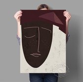 African Portrait Brown Orange Print Poster Wall Art Kunst Canvas Printing Op Papier Met Waterproof Inkt 55x80cm Multi-color