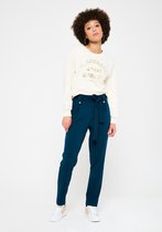 LOLALIZA Paperbag broek met ceintuur - Blauw - Maat 38