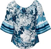 Senso • blauwe blouse met bloemen motief • maat 36