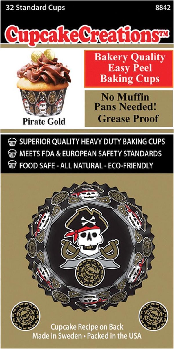 Cupcake Creations Pirate's Gold Baking Cups pk/32