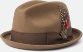 Brixton Hoed GAIN FEDORA Khaki / Brons - Maat M Unisex